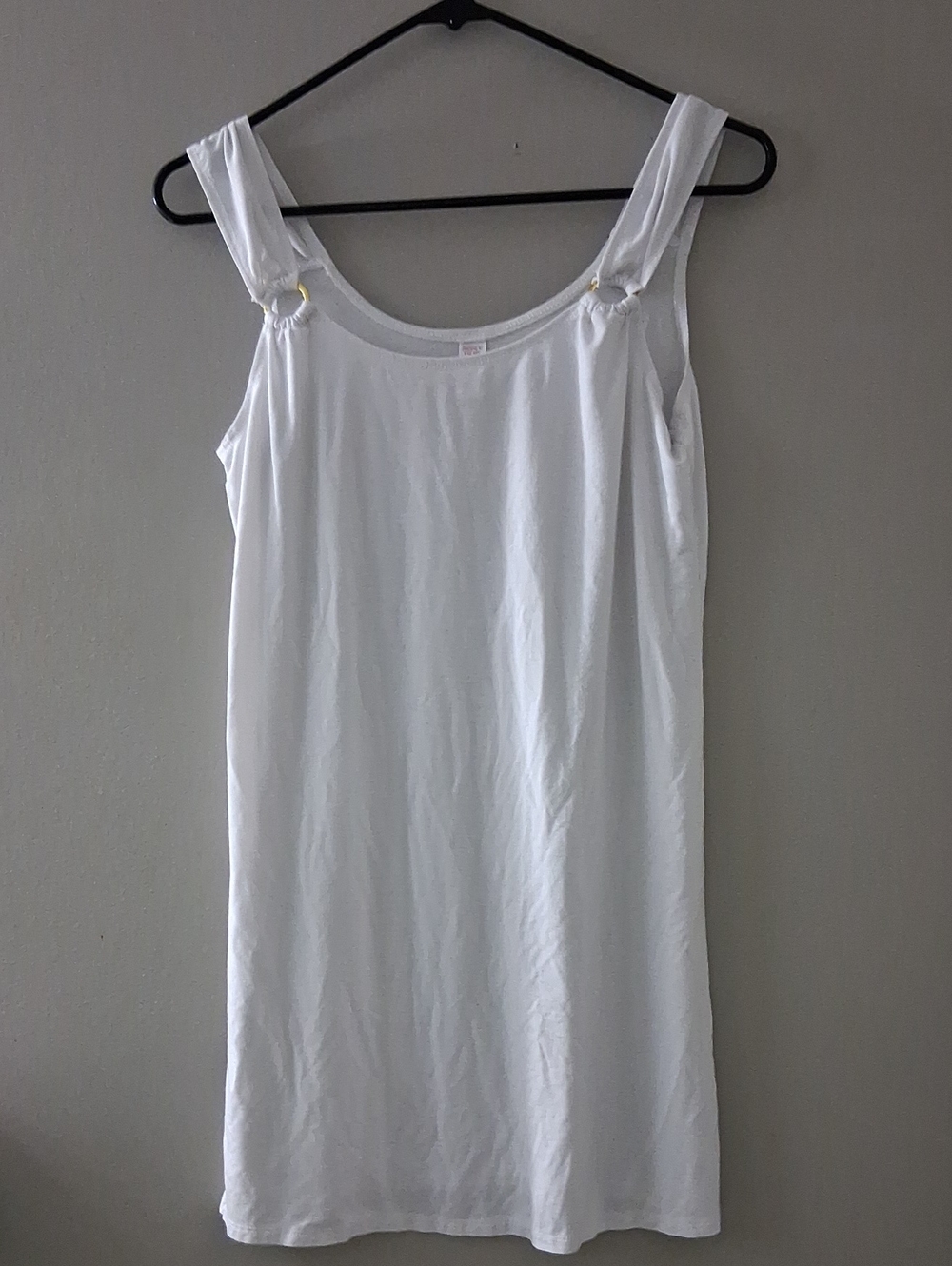 Tropical Escape White Ring-Detail Tank Camisole